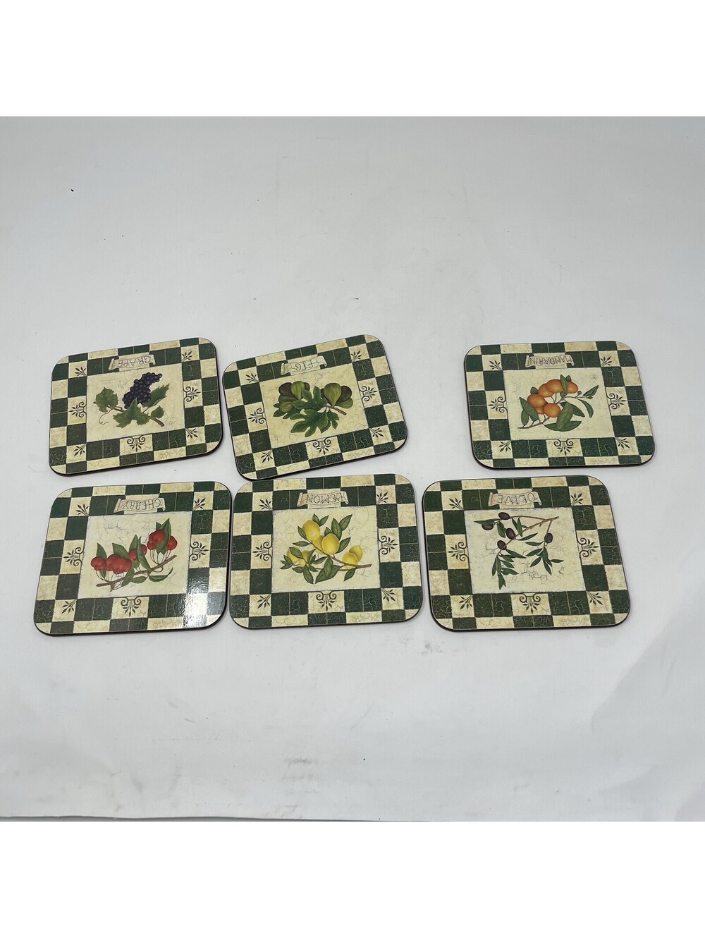 Set of 6 Jason - New Zealand - European Fruit  Cork Backed Coasters